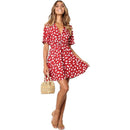 Vestido maxi de chiffon estampado com decote em V
