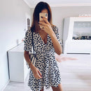 Vestido maxi de chiffon estampado com decote em V