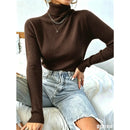 (KIT COM 3) Blusa Feminina Tricô Manga Longa Gola Alta | PROMOÇÃO OUTONO/INVERNO