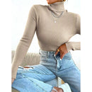 (KIT COM 3) Blusa Feminina Tricô Manga Longa Gola Alta | PROMOÇÃO OUTONO/INVERNO