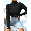 (KIT COM 3) Blusa Feminina Tricô Manga Longa Gola Alta | PROMOÇÃO OUTONO/INVERNO