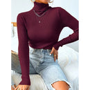 (KIT COM 3) Blusa Feminina Tricô Manga Longa Gola Alta | PROMOÇÃO OUTONO/INVERNO